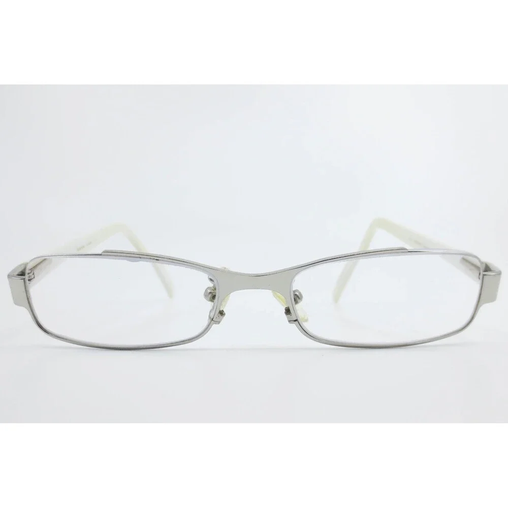Bebe Lavish Ice Silver White Rectangular Eyeglasses Frames 53-18-135